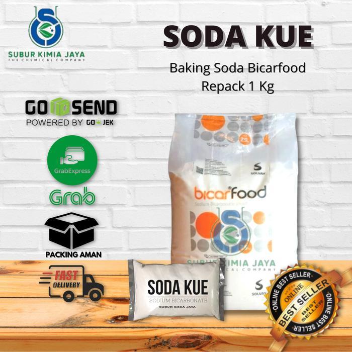 Sodium Bicarbonate bicarfood / Soda Kue / Baking soda Ex Solvay 1 KG Terlaris