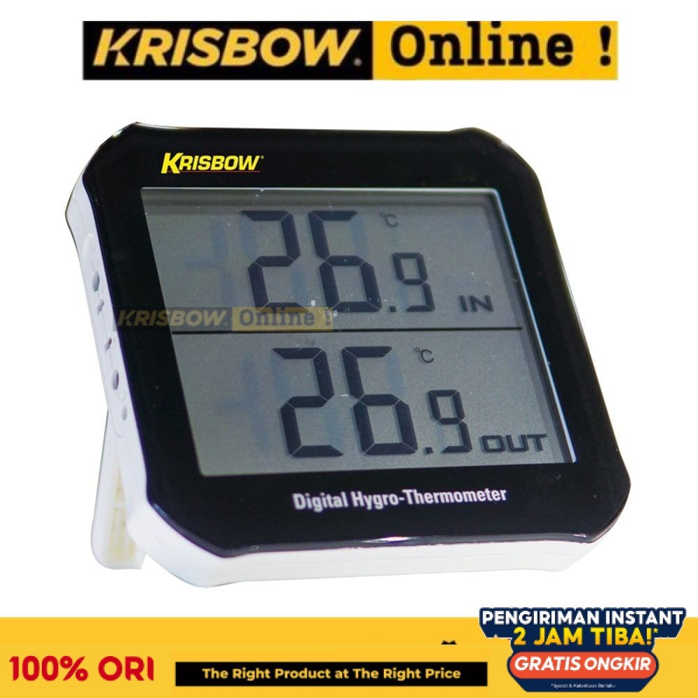 Krisbow Thermo Hygrometer 0–50°C Alat Ukur Suhu Pengukur Kelembaban Ruangan Kantor Kamar  Digital In