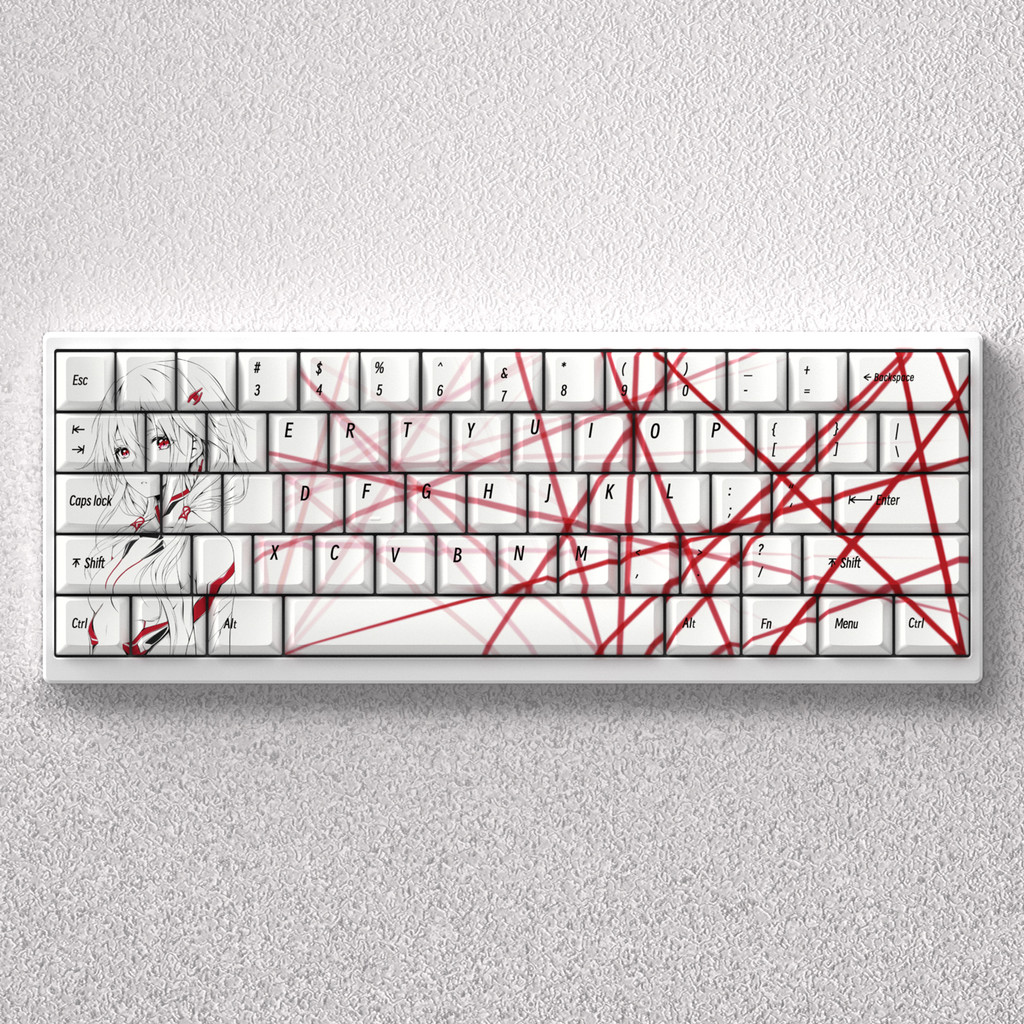 73 Keys PBT Dye Sublimation erry Yuzuriha Inori Anime for 60 65 68 Layout Meanical Keyboard GK61 Ann