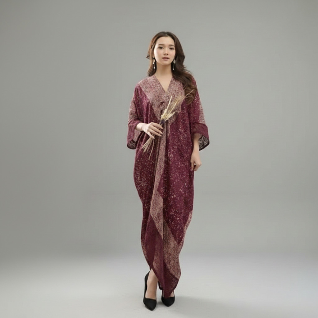 Kaftan Batik Viscose Premium Wanita Modern Kondangan Motif Eksklusif Jumbo
