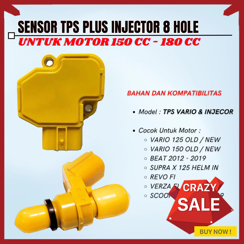 SENSOR TPS Injektor Honda Beat Scoopy Vario Beat Cbr Crf Pcx Sonic 8Hole 150cc Rx7 Racing Injecor TP