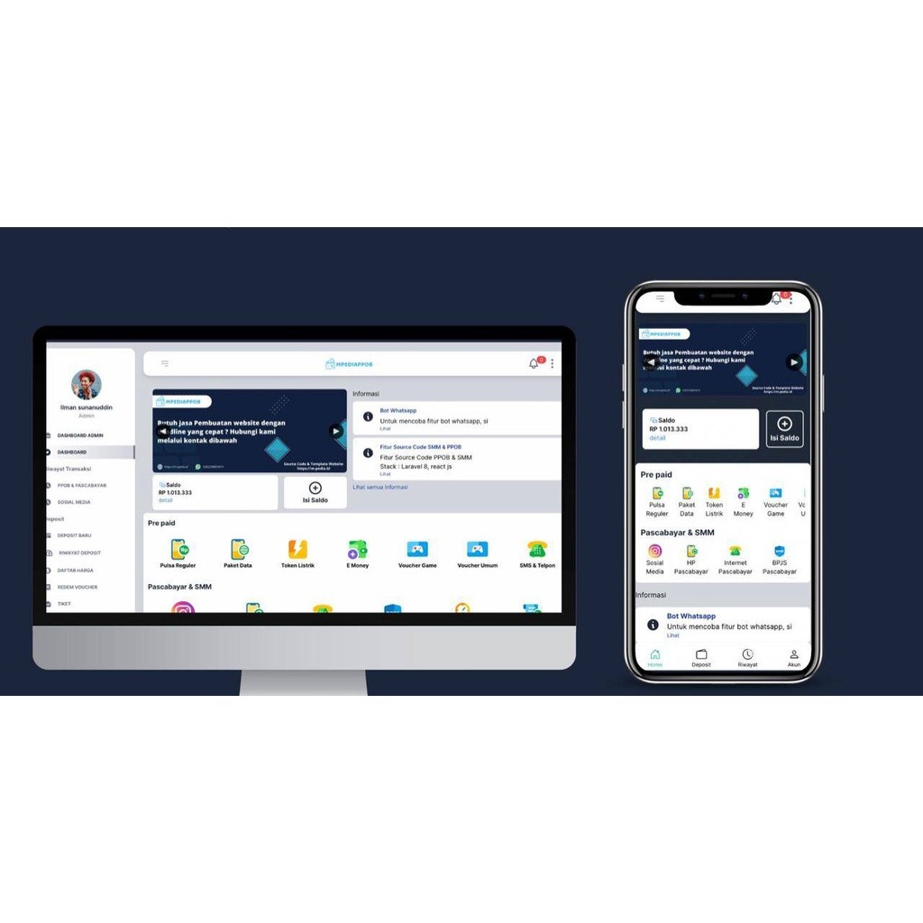 Source Code SMM PANEL & PPOB Terbaru | Laravel