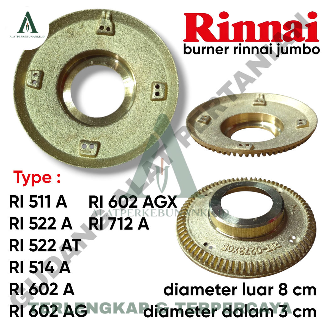 BURNER KOMPOR GAS MODEL RINNAI JUMBO(ALATPERKEBUNANKU.ID)