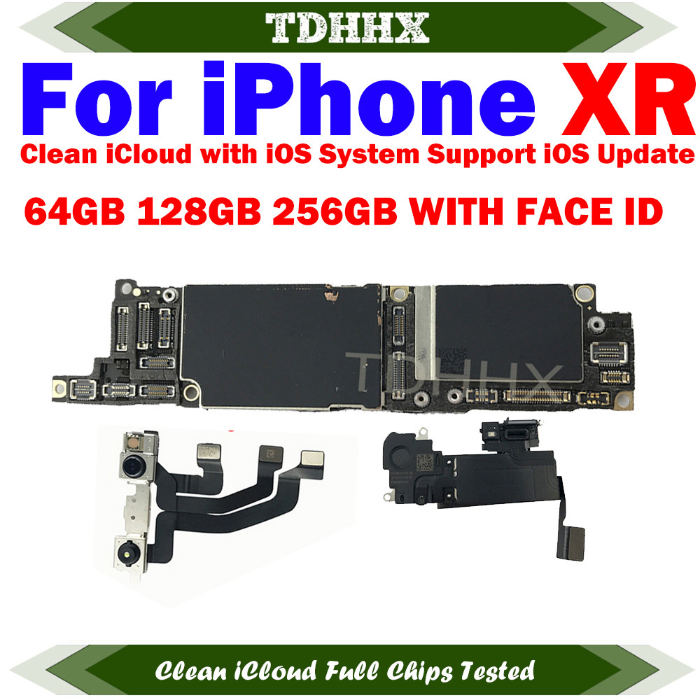 Good Working Mainboard Clean iCloud For iPhone XR Full ips Test Motherboard with Face ID Support iOS
