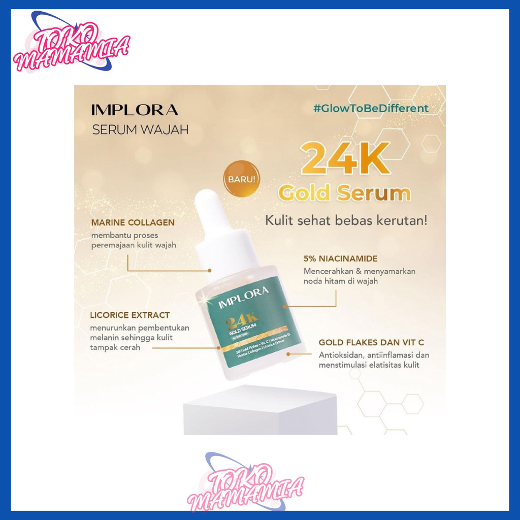 Face Serum Implora 24K Gold 20ml Anti Aging Serum Serum Anti Aging