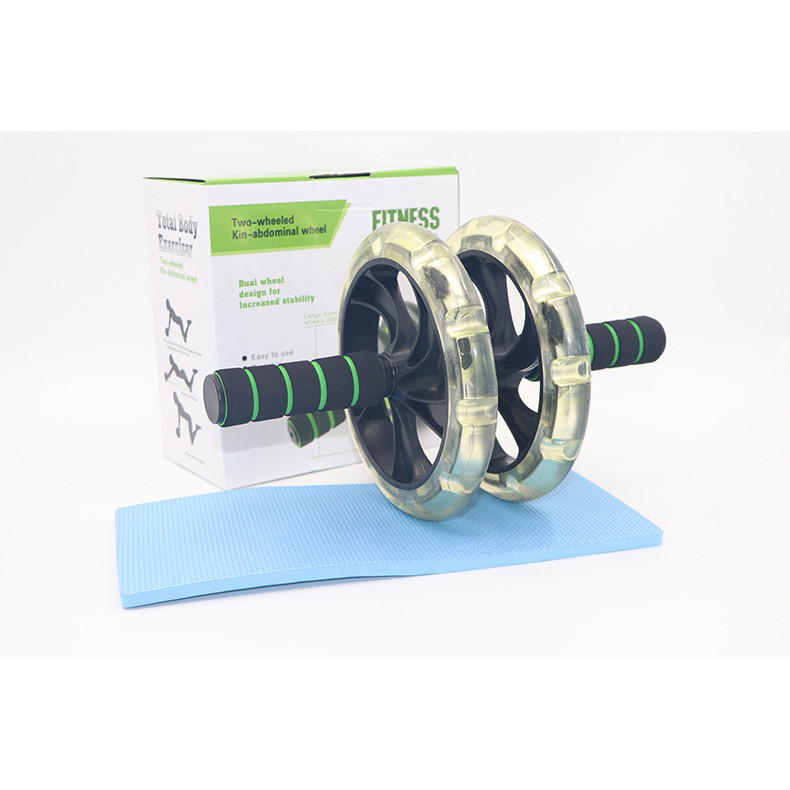 200Mm Transparent Abdominal Home Abdominal Wheel Silent Double Wheel Abdominal Fitness Equipment