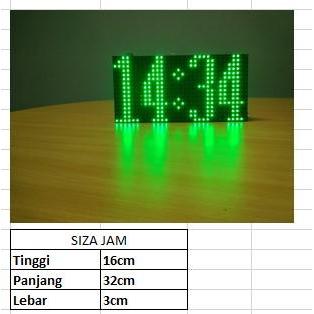 Jam Waktu sholat (JS32A) ,Jam Digital Masjid ,Jam Iqomah Serbaotomasi - Merah, Non Tartil Terlaris