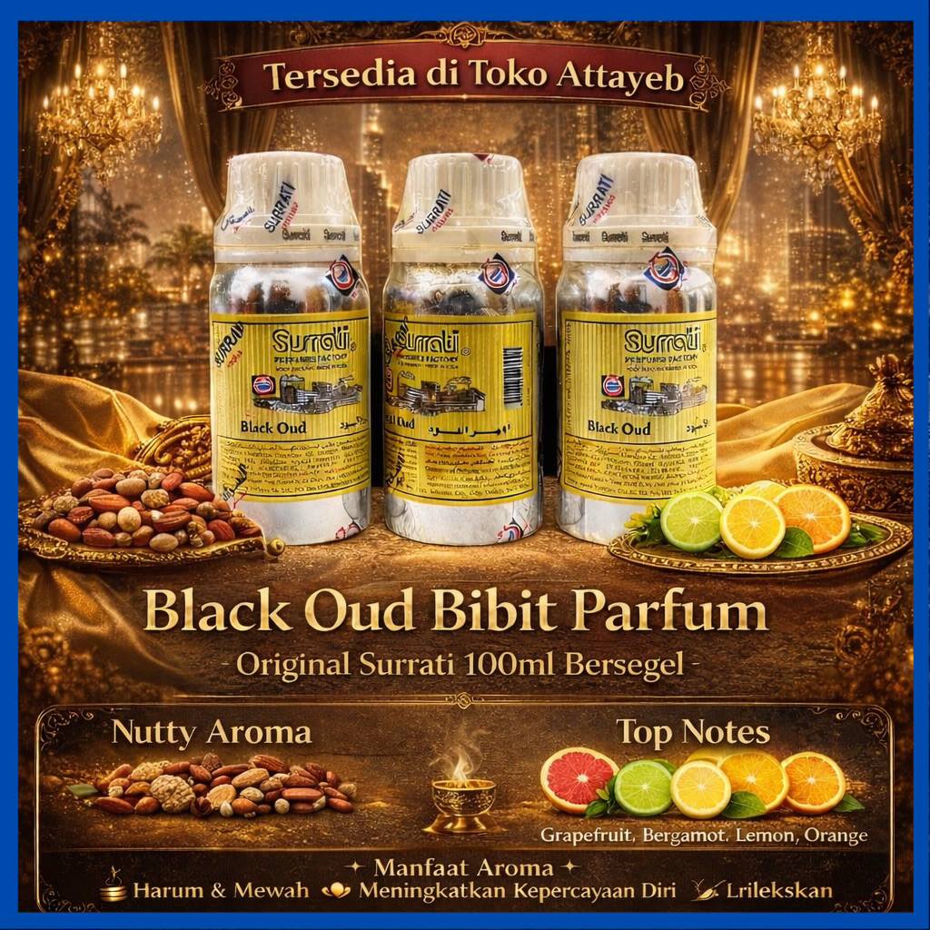 Balck Oud Bibit Parfum Black Oud Surrati Original 100ml Bersegel (ori)
