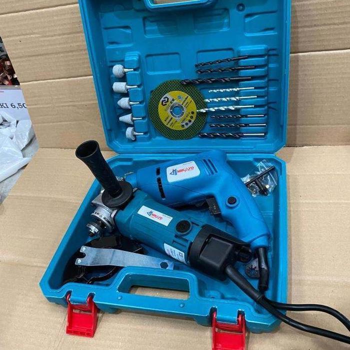 PAKET TUKANG KAYU LENGKAP , CIRCULAR ,BOR 10MM , GERINDA YUKIDO ,PROFIL TRIMMER KAIROS SATU SET MURA