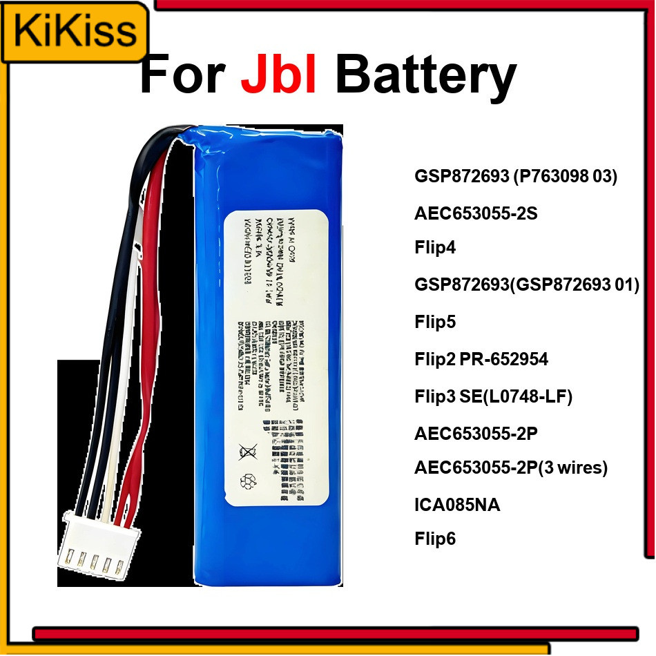 Battery High-Capacity FLIP5 ICA085NA FLIP6 0-5200Mah For Jbl Flip 3SE 4, Essential 1 3 4 5 6 2 II 20