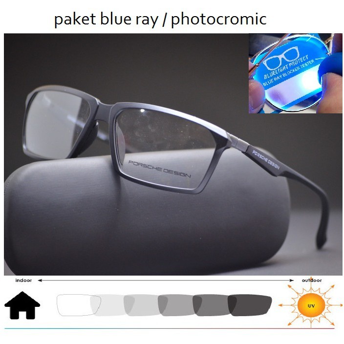 frame kacamata pria (frame+lensa) P8369 sport anti radiasi sport