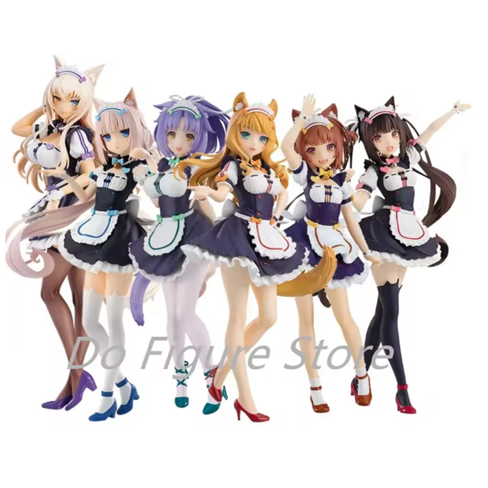 NEKOPARA ocola Vanilla Azuki Coconut Cinnamon Maid dress Japanese Anime PVC Action Figure Toy Game C