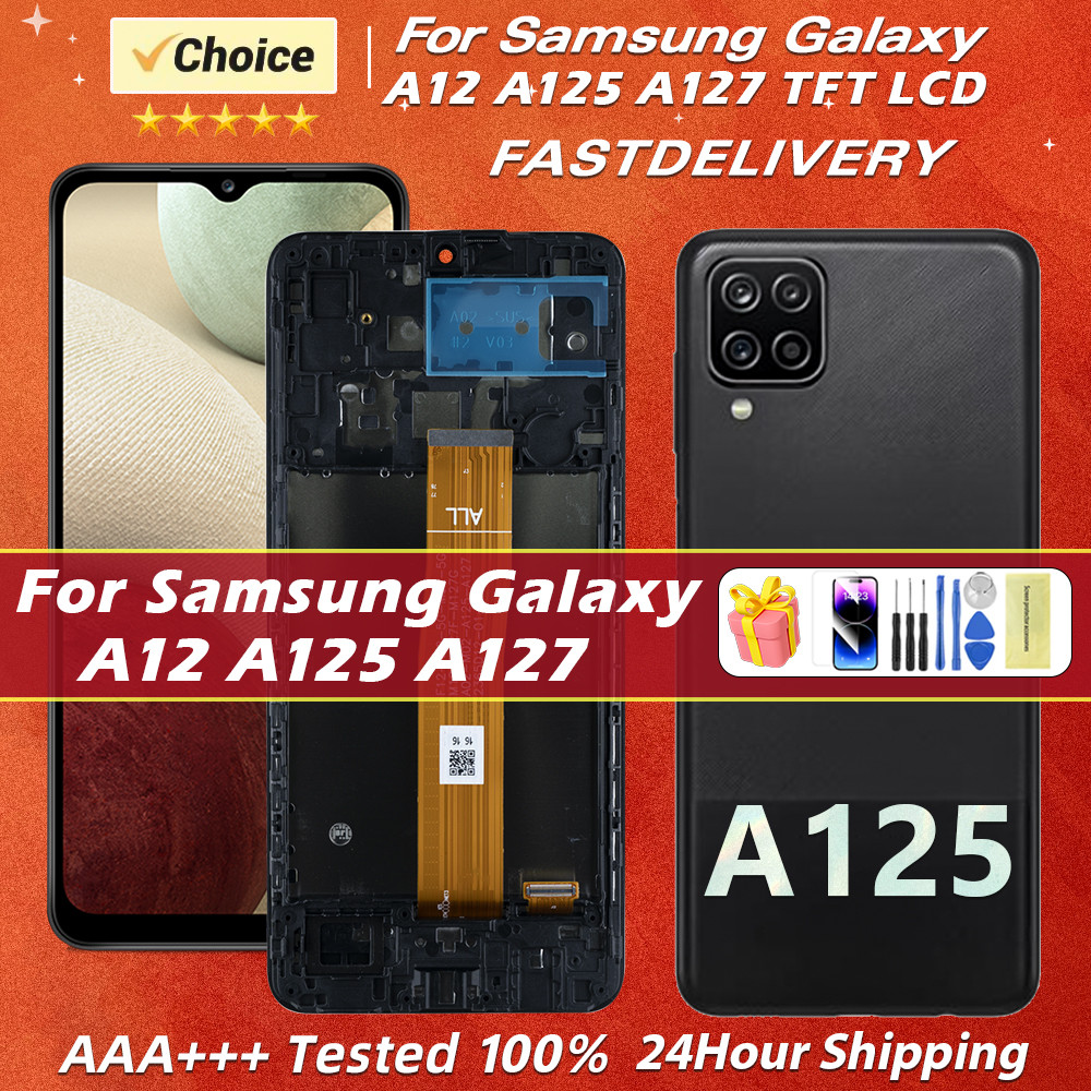 6.5" OLED splay For Samsung Galaxy A12 A127F A125F LCD splay Touch Screen gitizer For Samsung A12 Sc