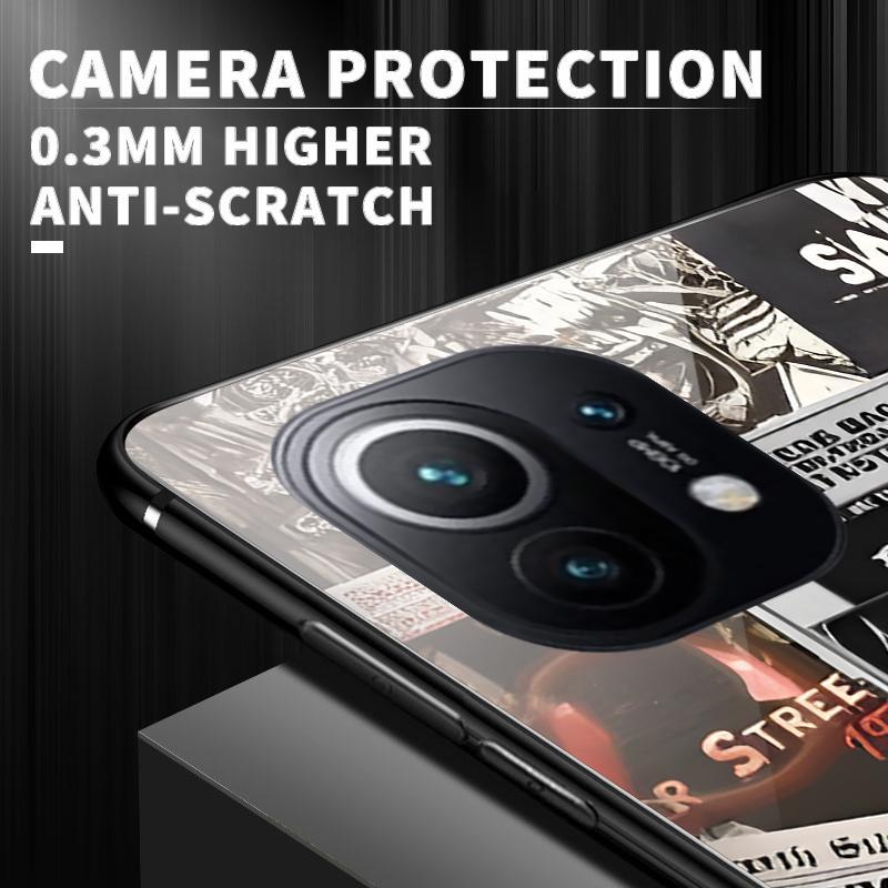 Case Xiaomi Mi 11 Lite 5G NE 12 HD Tempered Glass Silicon Back Unik Topeng Iblis Hard