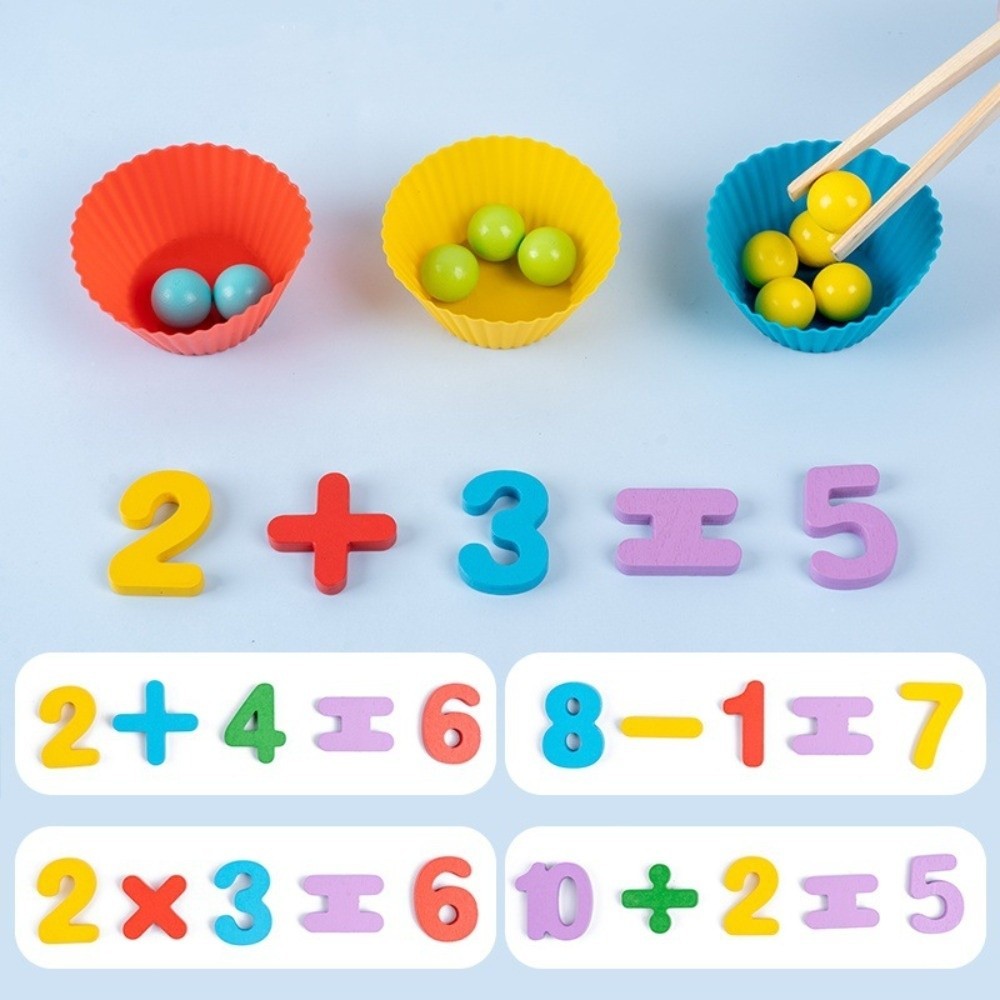 Wooden Clip Beads Early Educational Fine Motor Training Color Matching Beads Game Arithmetic Colorfu