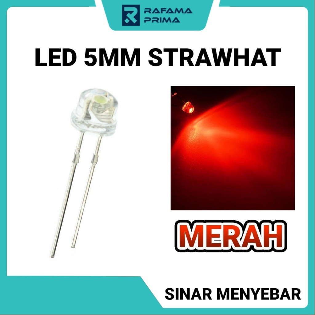 LED Strawhat 5mm | Lampu LED Topi - Warna Merah