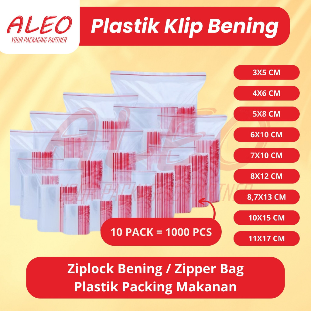 Plastik Klip Bening / Ziplock Bening / Plastik Packing Makanan / Zipper Bag Food Grade