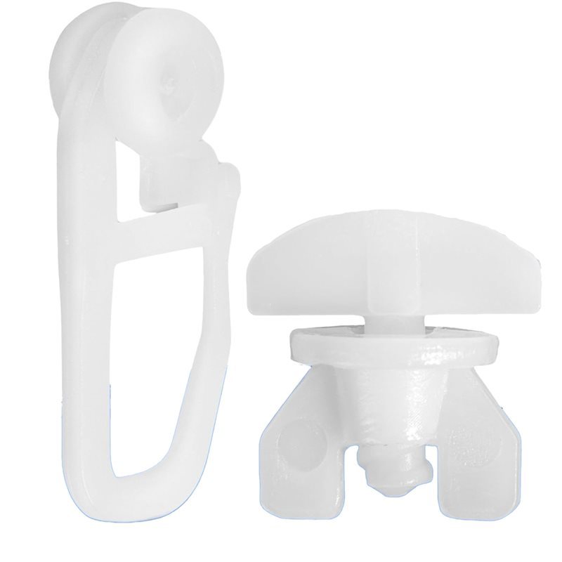 ABBPCurtain Track Gliders Set  120 Silent Pulleys And 8 Threaded Pulleys, For Windows, Doors, Shower