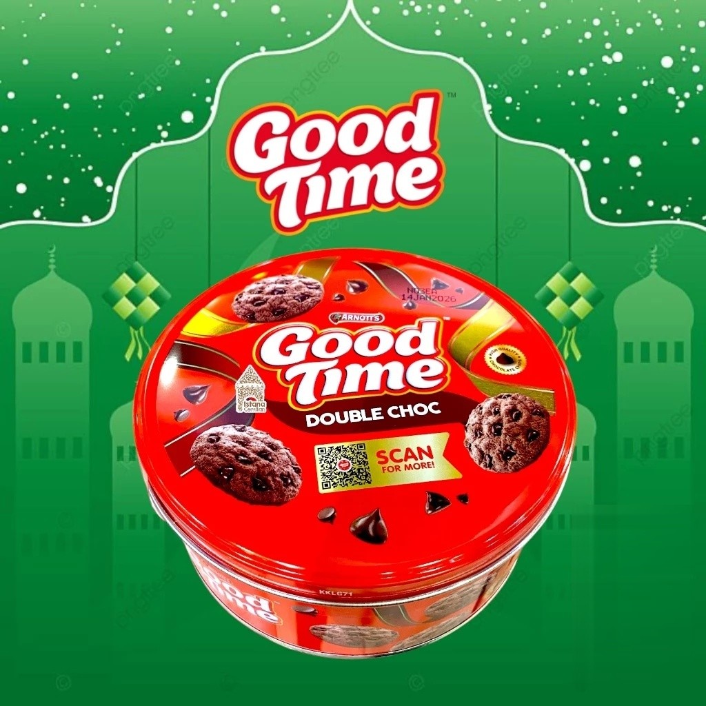 Grosir good time kaleng cookies double chocochips 133gr biskuit original coklat arnot kue lebaran pa