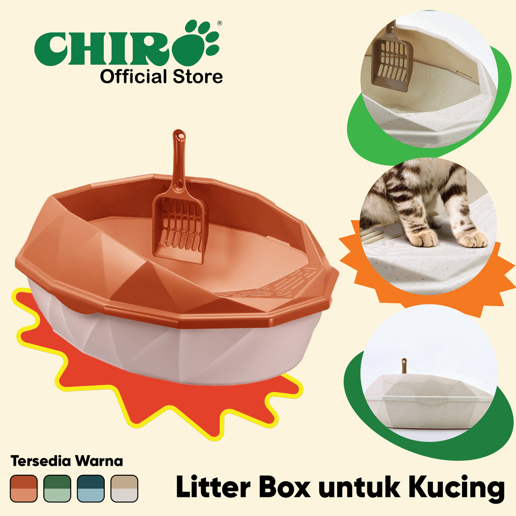 Chiro Cat Litter Box Kucing Motif Model 23710 / Bak Pasir Kucing Free Serok
