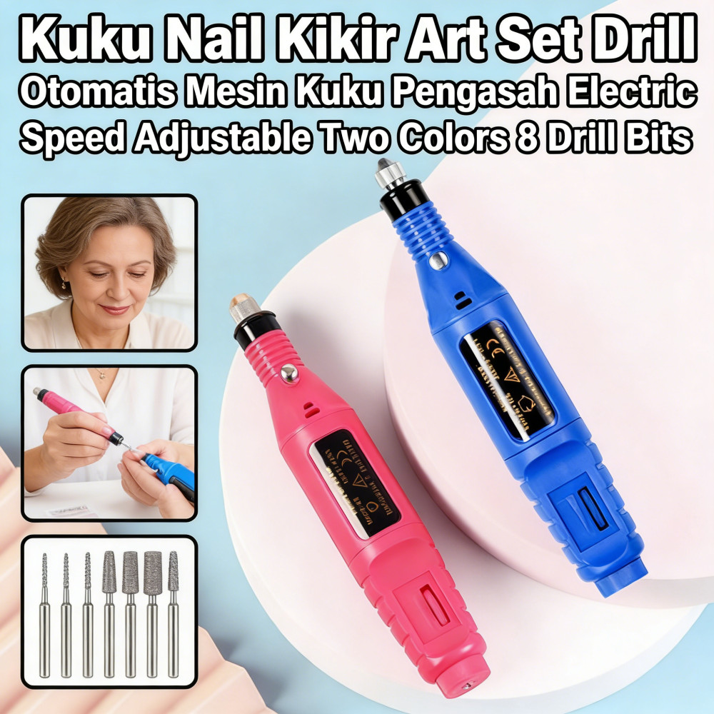 Set Grinder Kuku Nail Art Kikir Kuku Mesin Otomatis Alat Elektrik