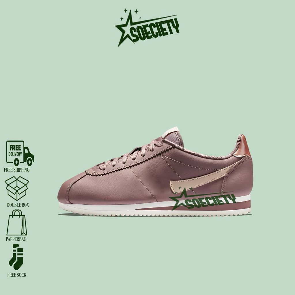 Sepatu Sneakers Nike Classic Cortez Leather Particle Beige Smokey Metallic Red Bronze BNIB Unisex