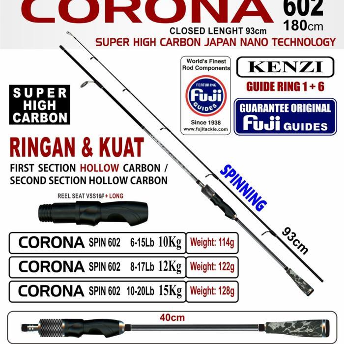 joran pancing kenzi corona 180 cm 602 pilihan. 10 12 15kg - 10kg