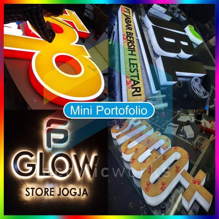 Custom Huruf Timbul Nyala Neon Box Papan Usaha Akrilik Khusus