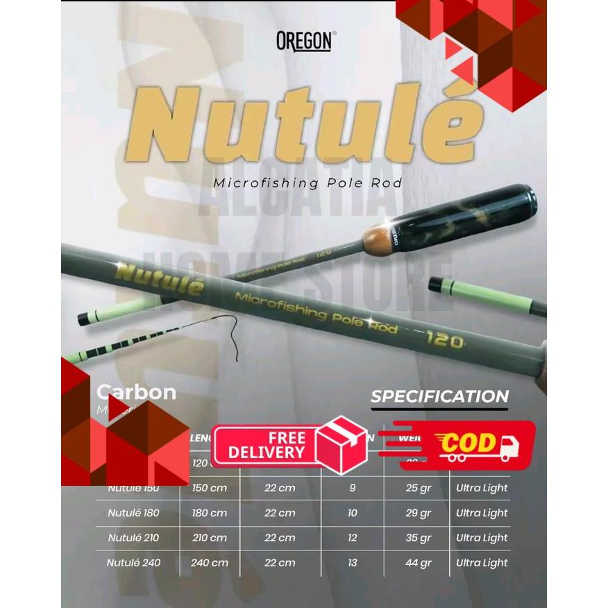 Joran Tegek Oregon Nutule Microfoshing 120cm 150cm 180cm 210cm 240cm - 150cm -alca