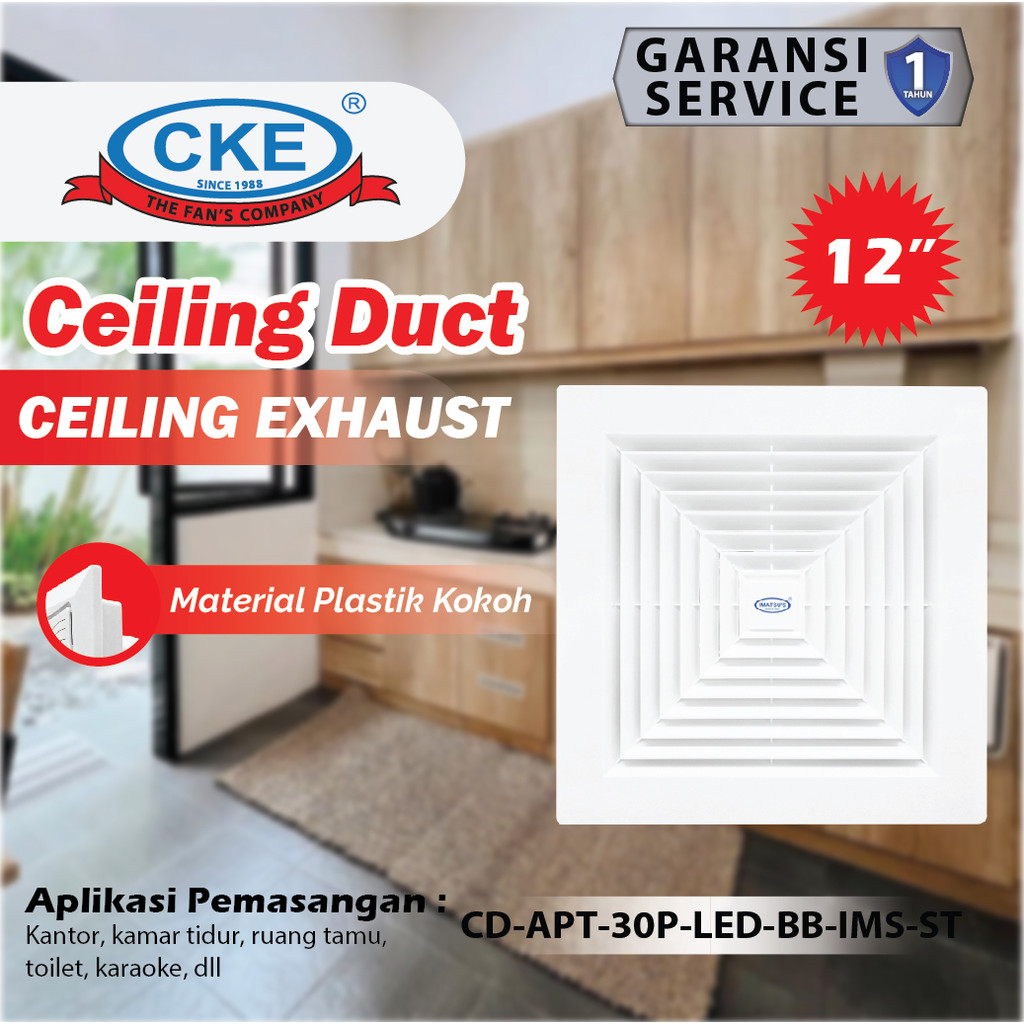 IMATSU'S Ceiling Duct Fan 10 Inch Exhaust Fan Plafon Atap Ventilasi Udara Low Noise