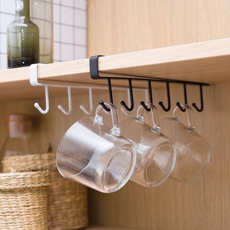 Rak Gantung Kabinet Dapur 6 Kait Aluminium Alloy Super Kokoh
