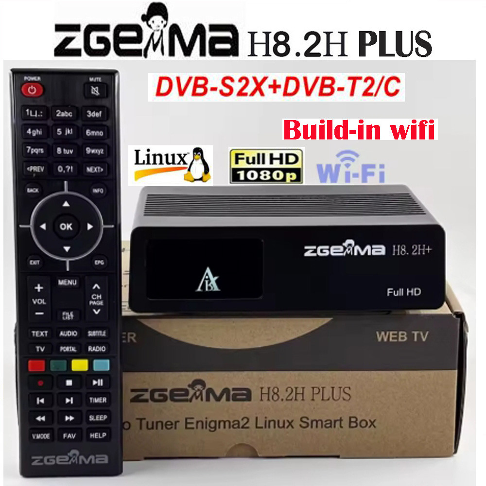 [Genuine]2025Newest Zgemma H8.2H+ Linux Enigma2 Build-in wifi 1080p 4K HD DVB-S2X+DVB-T2/C H2.65 Bes