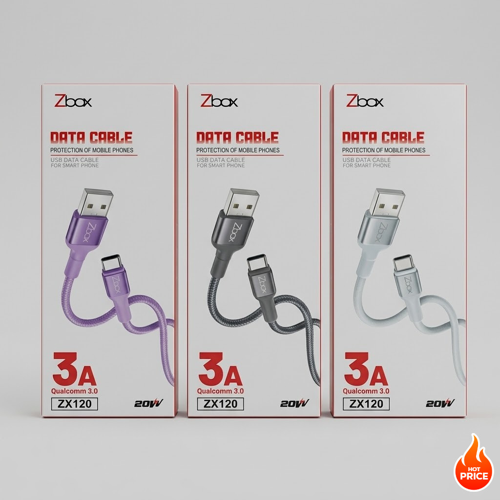 ZBOX ZX550 Kabel Data Type C & Lightning 6A Fast Charging USB C Cable Charger Android/Iphone Fast Tr