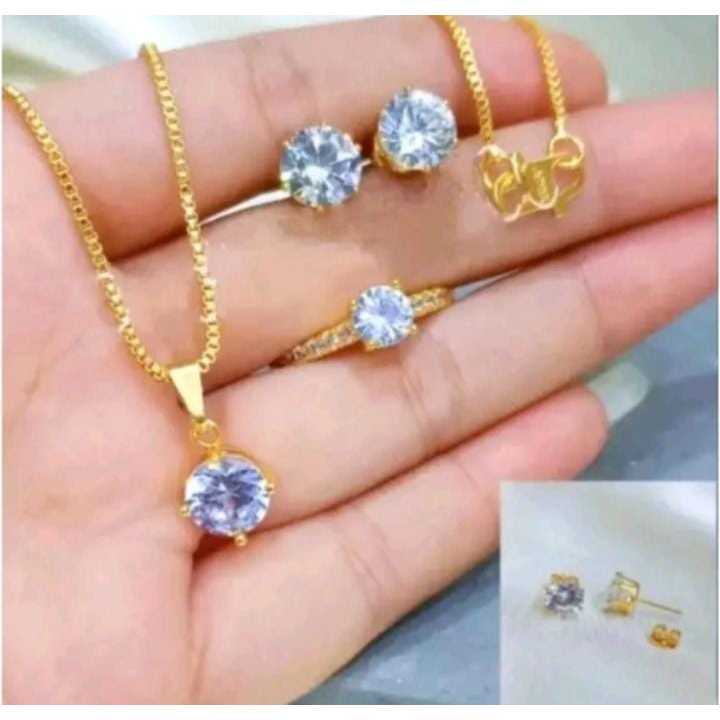 Set perhiasan  mata satu elegan perhiasan wanita 041
