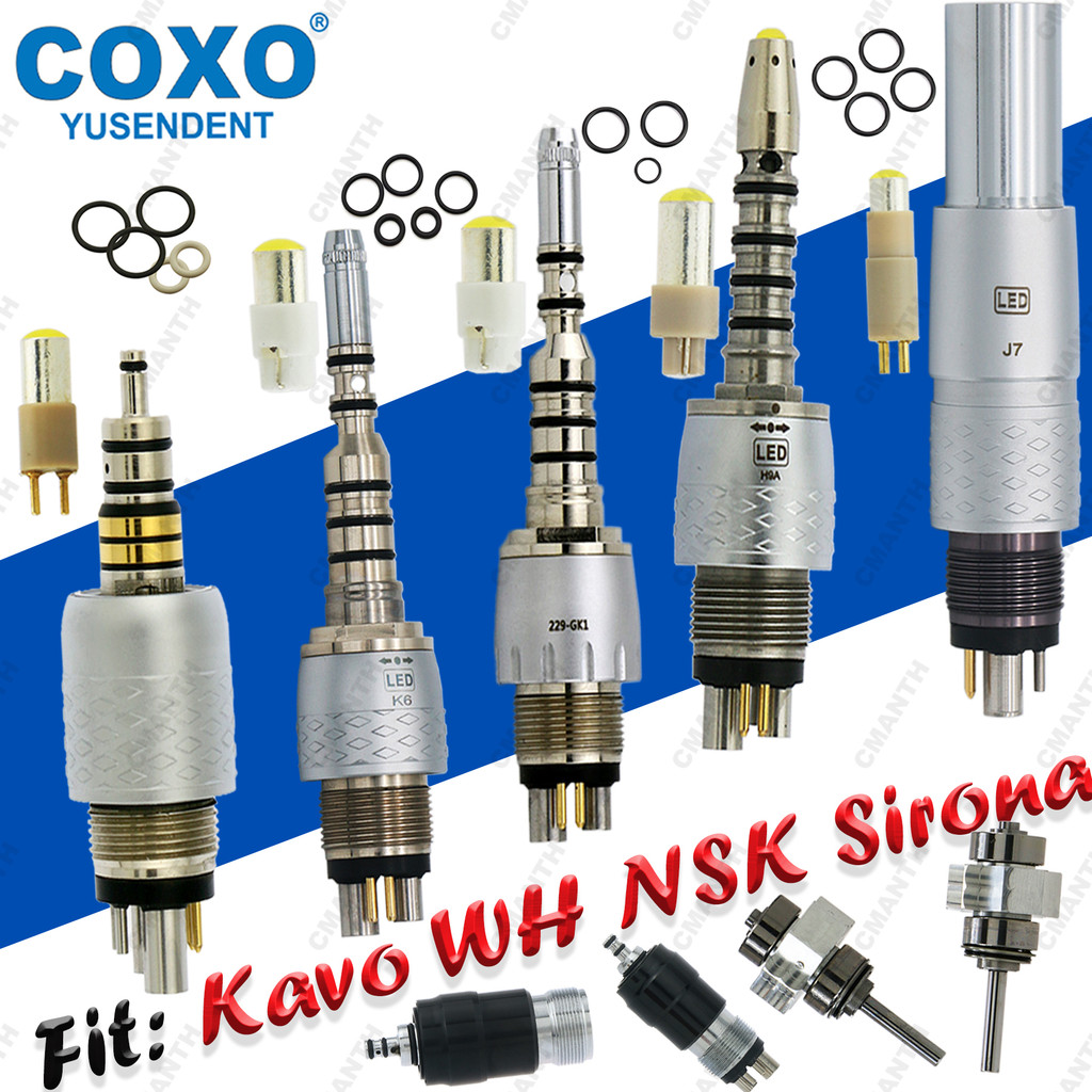 COXO Dental Turbine LED Coupler Pengganti Bola Lampu Segel Coupling O Rings Untuk KAVO NSK WH Sirona