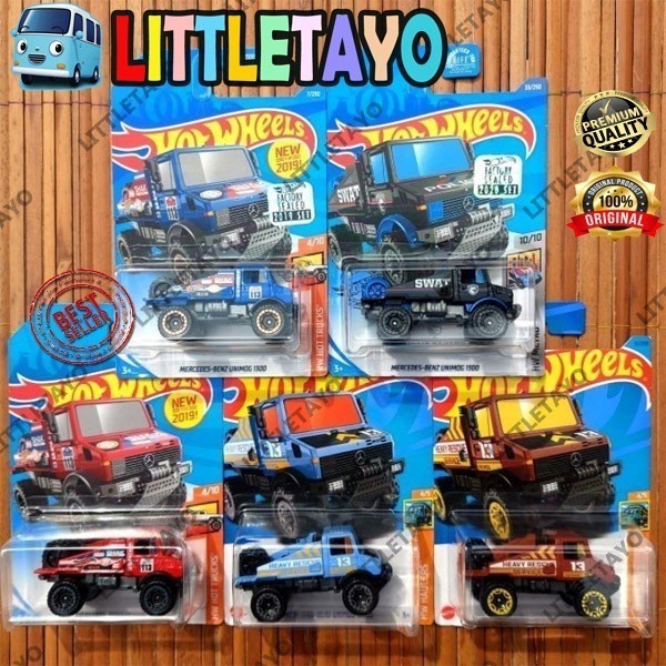 Hot Wheels Mercedes Benz Unimog 1300 Factory Sealed Merah Biru Hijau Merah Ungu Truck Off Road Rescu