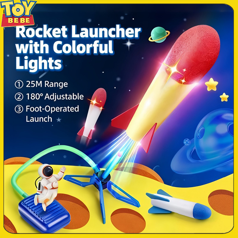 TOYBEBE Mainan Roket Anak Bubbletoy / Peluncur Roket Luar Angkasa / Peluncur Roket Terbang Mainan Pe