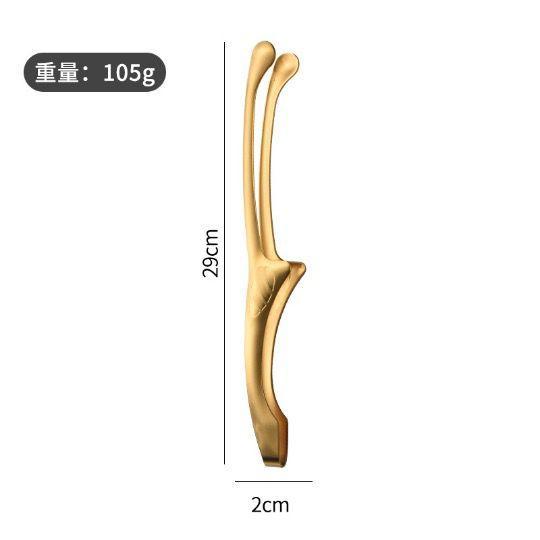 Food Clip Capitan Kue stainless steel / Capitan Gorengan pencapit makanan - Small Gold