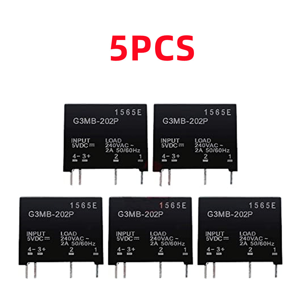 5PCS Modul Relay G3MB-202P G3MB 202P DC-AC PCB SSR Input 5V DC Output 240V AC 2A Modul Relay Solid S