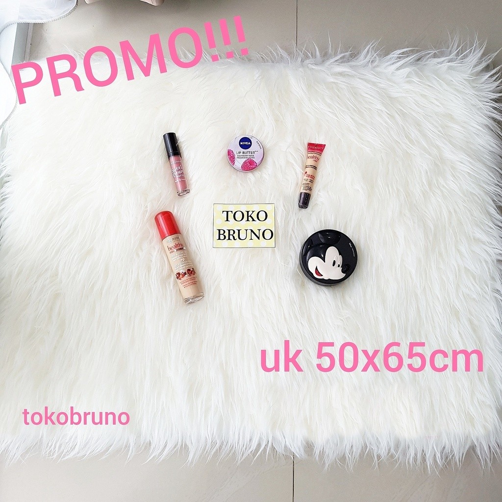 IkalStore3 - Karpet Bulu Putih Taplak Meja Bulu