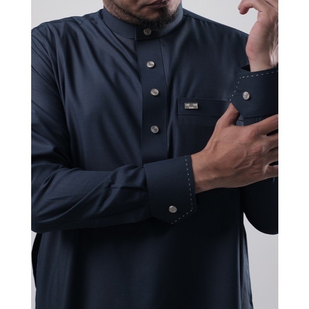 Qori Apparel Signature  Size - L Baju Koko  Pria Lengan Panjang Manset
