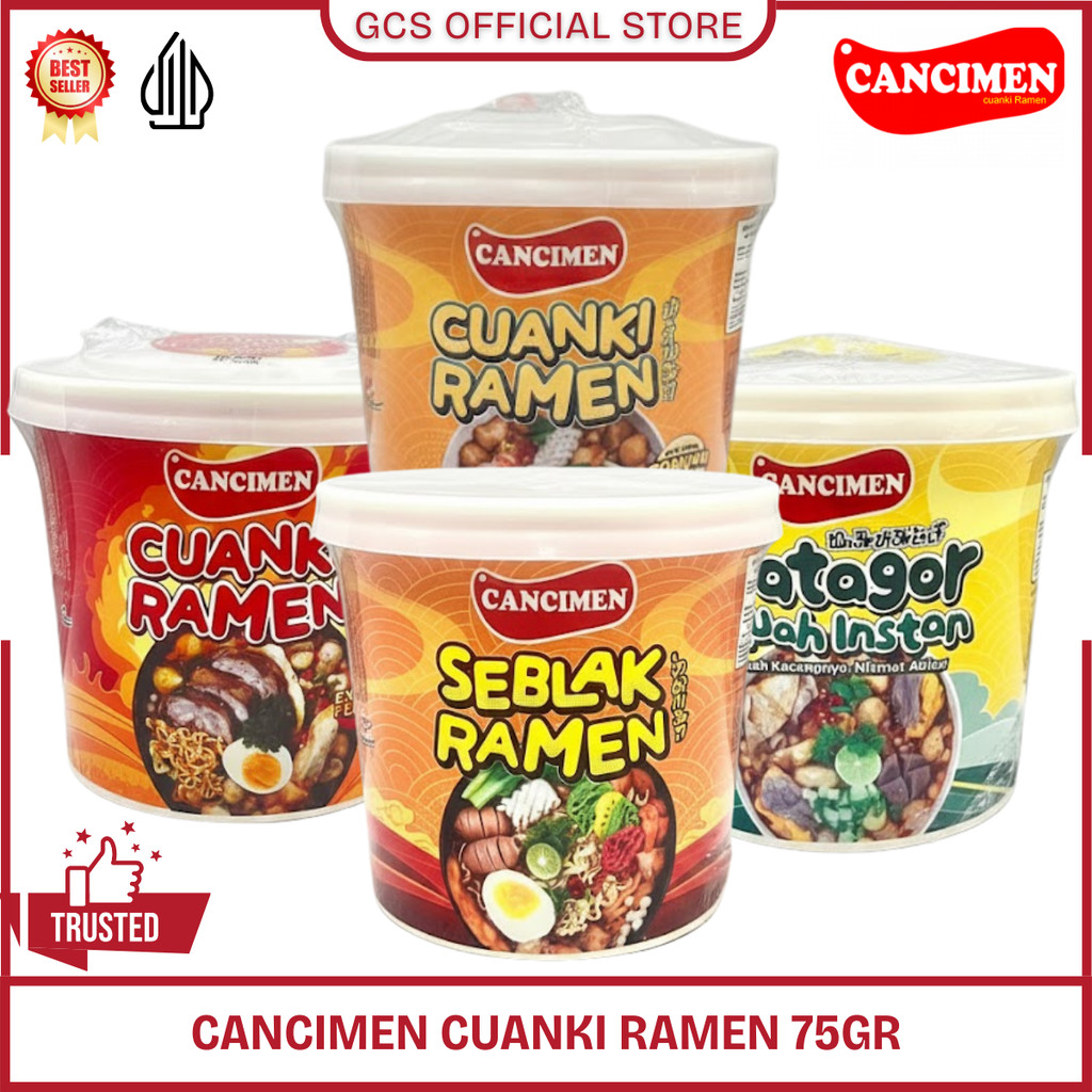 Cancimen Seblak Cuanki Ramen Instan Cup 75gr - Cuanki Pedas Instan Khas Bandung Garut Halal