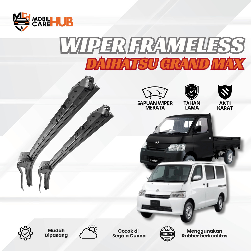 Wiper Mobil Pick Up Gran Max Sapuan Kaca Mobil Model Frameless Banana Karet 1 Set Ori Variasi Mobil 
