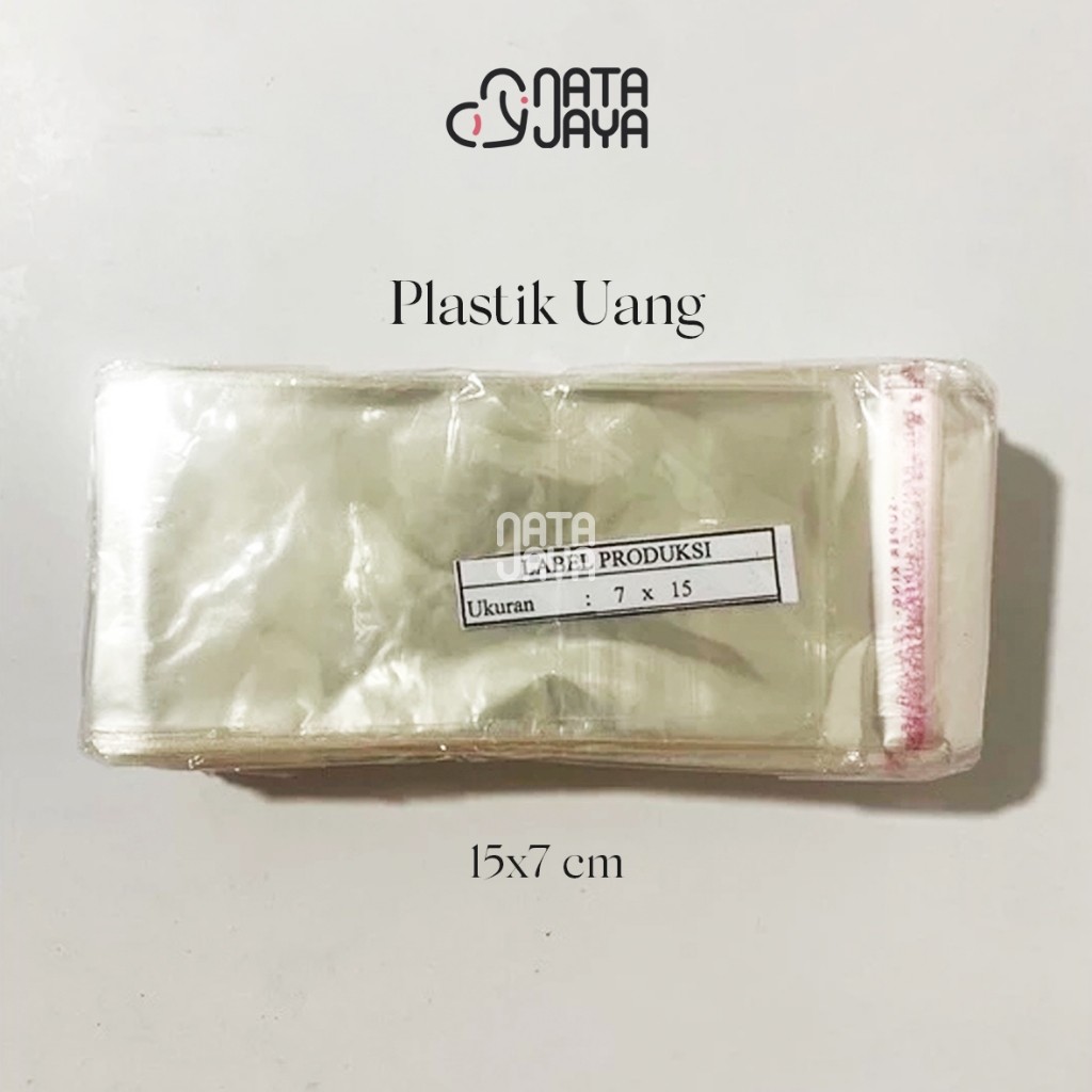 Plastik Uang Kertas untuk Buket Bunga (isi 100pcs) / Plastik OPP 7x15cm (isi 100pcs)