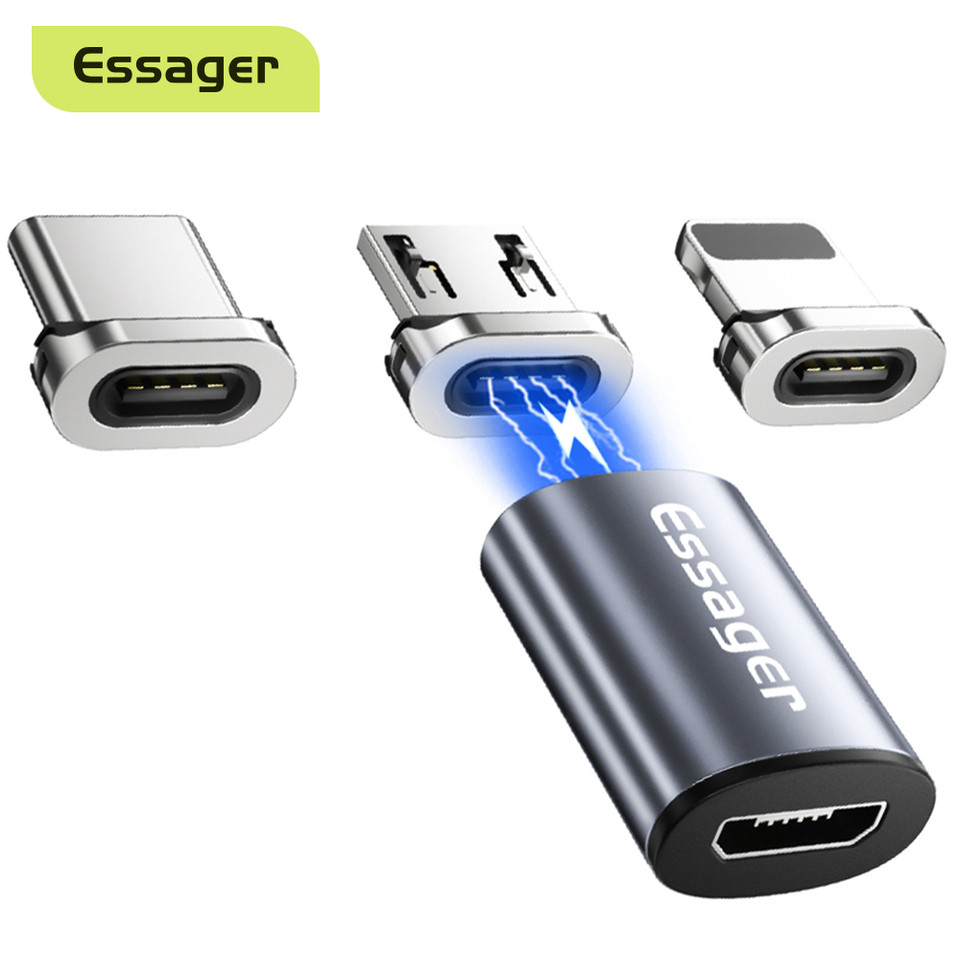 Essager Micro USB Magnetic Adapter Magnet MicroUSB Female To Type C Male Converters For iPhone Xiaom