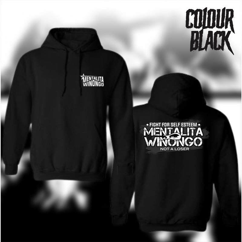 Hoodie PSHW Motif simpel Mentalita Winongo Not a loser dtf sablon anti luntur Ninety nine