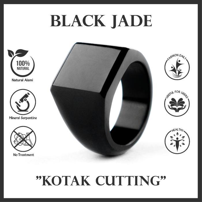 Cincin Exclusive Batu Giok Hitam Black Jade Original - 5