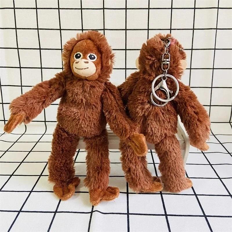 Cute Little Monkey Pent Plush Doll Animal Orangutan Plush Doll Bag Pent Soft Stuffed Backpack Keycha