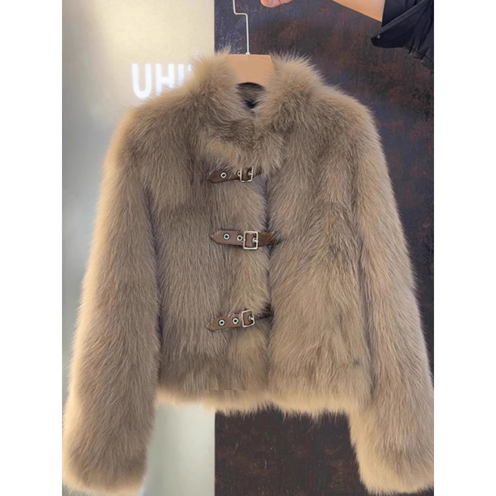 Design Sense Fox Fur Shearling Coat for Women Winter New Fur Top