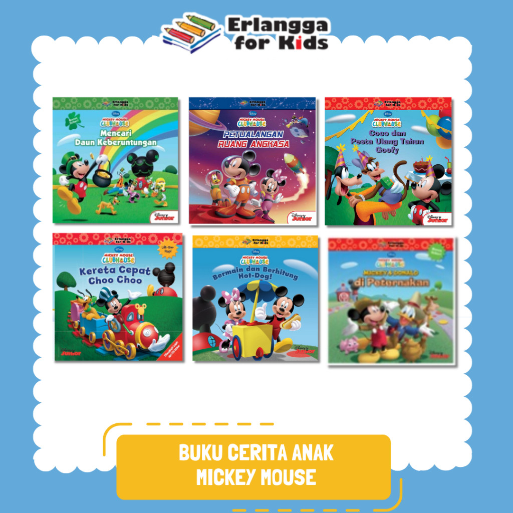[Erlangga ] Buku Cerita Anak Bergambar: Seri Mickey Mouse